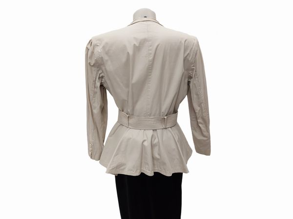 Giorgio Armani - Giacchina in cotone color ghiaccio  - Asta Vintagemania - Associazione Nazionale - Case d'Asta italiane