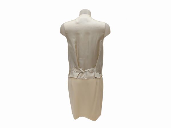 Moschino Couture - Gonna e gilet in lana beige  - Asta Vintagemania - Associazione Nazionale - Case d'Asta italiane