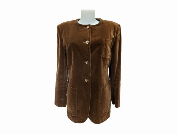 Prada - Giacca in velluto marrone  - Asta Vintagemania - Associazione Nazionale - Case d'Asta italiane