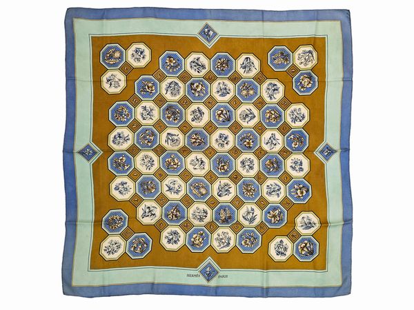 Hermès - Foulard in seta Carrelage by Maurice Tranchant  - Asta Vintagemania - Associazione Nazionale - Case d'Asta italiane