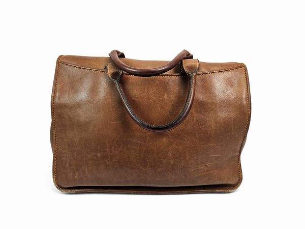 Gherardini - Borsa a spalla in pelle color cuoio  - Asta Vintagemania - Associazione Nazionale - Case d'Asta italiane