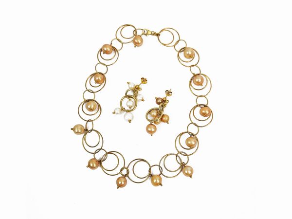 Demi parure collana e orecchini in argento 925 dorato  - Asta Vintagemania - Associazione Nazionale - Case d'Asta italiane