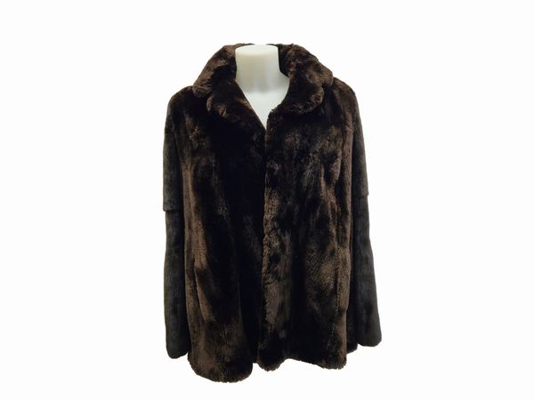 Giaccone in pelliccia di castoro con maniche in visone  - Asta Vintagemania - Associazione Nazionale - Case d'Asta italiane