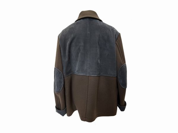Salvatore Ferragamo - Caban in lana e suede grigio/verde  - Asta Vintagemania - Associazione Nazionale - Case d'Asta italiane