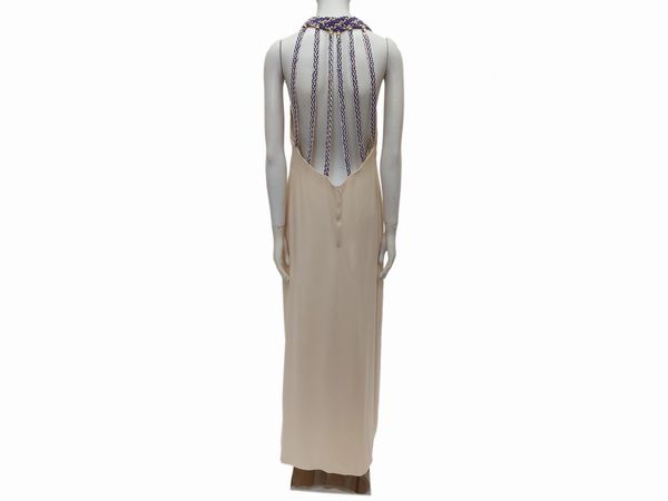 Abito sartoriale lungo in seta color panna, Alta Moda Massetti, Firenze  - Asta Vintagemania - Associazione Nazionale - Case d'Asta italiane
