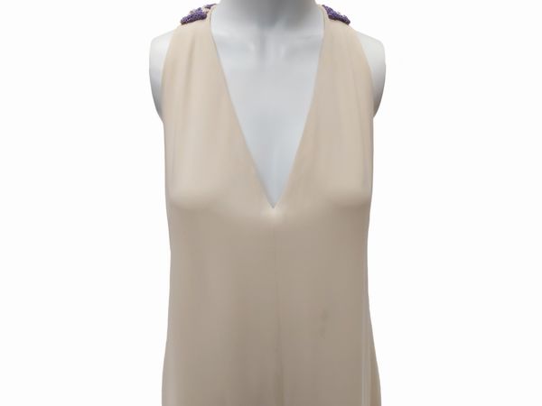 Abito sartoriale lungo in seta color panna, Alta Moda Massetti, Firenze  - Asta Vintagemania - Associazione Nazionale - Case d'Asta italiane