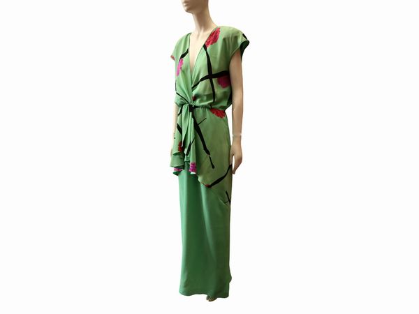 Valentino - Abito lungo in crepe di seta  - Asta Vintagemania - Associazione Nazionale - Case d'Asta italiane