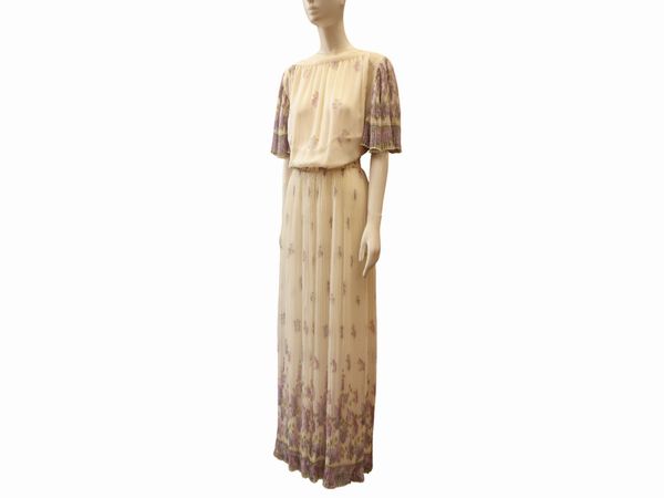 Valentino - Abito lungo in voile di seta  - Asta Vintagemania - Associazione Nazionale - Case d'Asta italiane