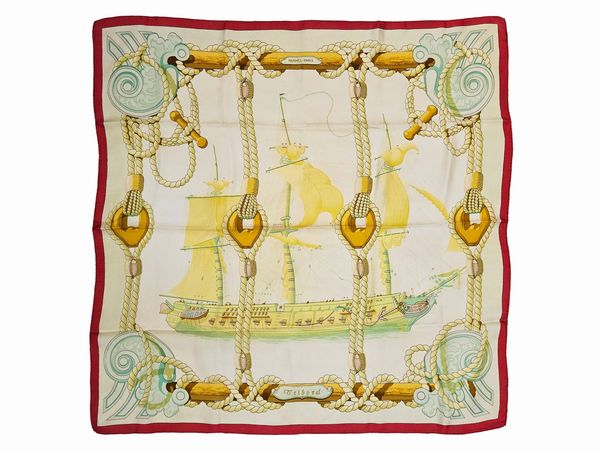 Hermès - Foulard in seta Tribord by da Julia Abadie  - Asta Vintagemania - Associazione Nazionale - Case d'Asta italiane