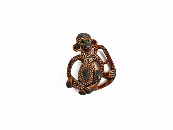 Spilla animalier a forma di scimmia  - Asta Vintagemania - Associazione Nazionale - Case d'Asta italiane