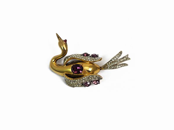 Spilla animalier in metallo golden tone  - Asta Vintagemania - Associazione Nazionale - Case d'Asta italiane