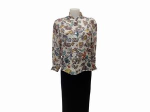 Hermès - Camicia Mineraux in seta by Hugo Grygkar  - Asta Vintagemania - Associazione Nazionale - Case d'Asta italiane