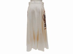 Hermès - Gomma midi Brides de Gala in lino color panna  - Asta Vintagemania - Associazione Nazionale - Case d'Asta italiane
