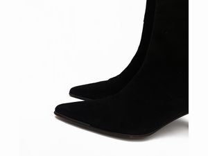 Gucci - Stivali in suede nero  - Asta Vintagemania - Associazione Nazionale - Case d'Asta italiane
