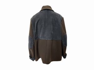 Salvatore Ferragamo - Caban in lana e suede grigio/verde  - Asta Vintagemania - Associazione Nazionale - Case d'Asta italiane