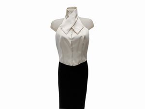 Giorgio Armani - Top in seta doppia color panna  - Asta Vintagemania - Associazione Nazionale - Case d'Asta italiane