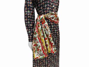 Valentino - Completo camicia, gonna midi e fusciacca in seta  - Asta Vintagemania - Associazione Nazionale - Case d'Asta italiane