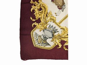 Hermès - Foulard in seta Chevalerie by Cathy Latham  - Asta Vintagemania - Associazione Nazionale - Case d'Asta italiane