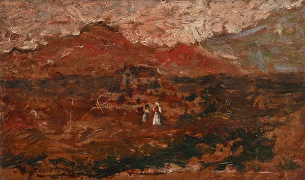 Enrico Reycend : Paesaggio con figure  - Asta Dipinti del XIX e XX secolo - Associazione Nazionale - Case d'Asta italiane