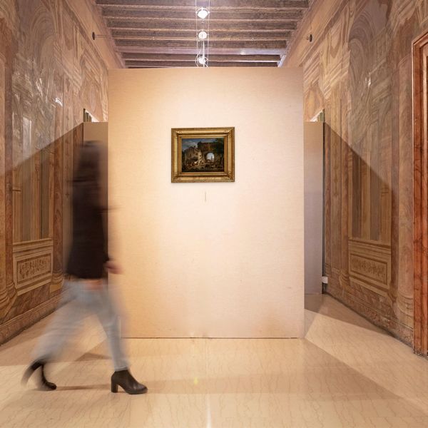 Scuola francese del XIX secolo : Scena di vita in una citt� portuale  - Asta Dipinti del XIX e XX secolo - Associazione Nazionale - Case d'Asta italiane