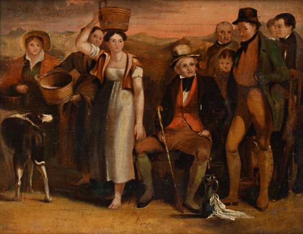 Sir David Wilkie Attribuito a : Ritratto di Sir Walter Scott e della sua famiglia  - Asta Dipinti del XIX e XX secolo - Associazione Nazionale - Case d'Asta italiane