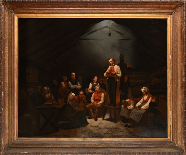 Adolph Tidemand : �Family worship in Norway�  - Asta Dipinti del XIX e XX secolo - Associazione Nazionale - Case d'Asta italiane