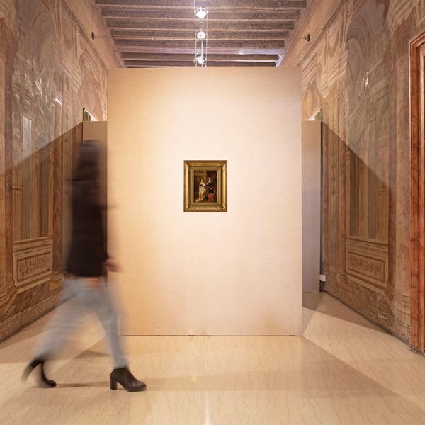 Scuola francese del XIX secolo : Due musiciste in un interno  - Asta Dipinti del XIX e XX secolo - Associazione Nazionale - Case d'Asta italiane