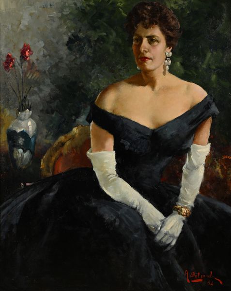 Alfredo Del Sordo : Ritratto di signora in abito da sera  - Asta Dipinti del XIX e XX secolo - Associazione Nazionale - Case d'Asta italiane
