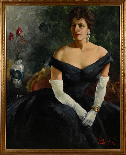 Alfredo Del Sordo : Ritratto di signora in abito da sera  - Asta Dipinti del XIX e XX secolo - Associazione Nazionale - Case d'Asta italiane