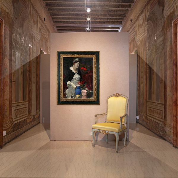 Alessio Issupoff : La domestica  - Asta Dipinti del XIX e XX secolo - Associazione Nazionale - Case d'Asta italiane