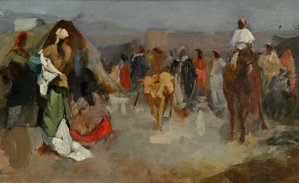 Alfredo Del Sordo : Scena di vita nei pressi delle mura di una citt� araba  - Asta Dipinti del XIX e XX secolo - Associazione Nazionale - Case d'Asta italiane