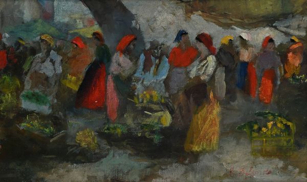 Alfredo Del Sordo : Mercato di ortaggi  - Asta Dipinti del XIX e XX secolo - Associazione Nazionale - Case d'Asta italiane