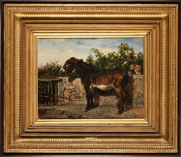 Filippo Palizzi		 : L'asinello solleticato  - Asta Dipinti del XIX e XX secolo - Associazione Nazionale - Case d'Asta italiane