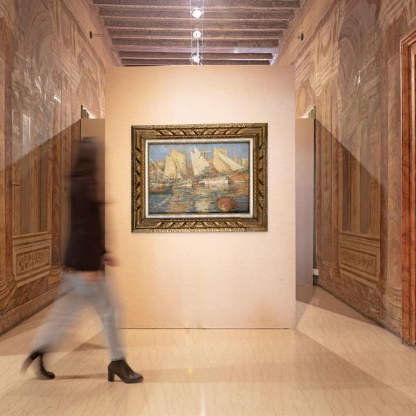 Gennaro Villani : 'Vele al sole'  - Asta Dipinti del XIX e XX secolo - Associazione Nazionale - Case d'Asta italiane