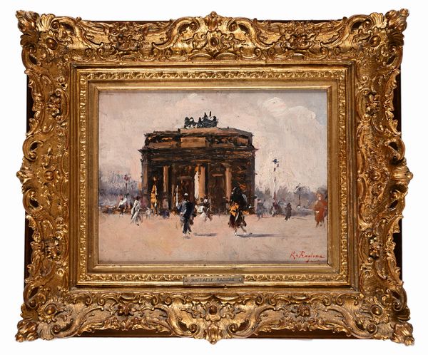 Raffaele Ragione : Parigi, 'Arc de l'Etoile'  - Asta Dipinti del XIX e XX secolo - Associazione Nazionale - Case d'Asta italiane