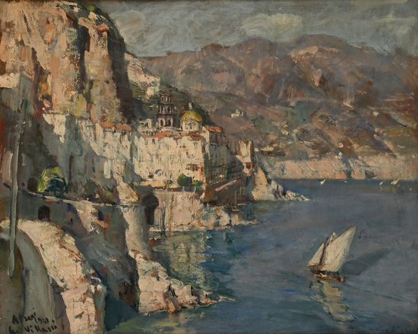 Gennaro Villani : Atrani  - Asta Dipinti del XIX e XX secolo - Associazione Nazionale - Case d'Asta italiane