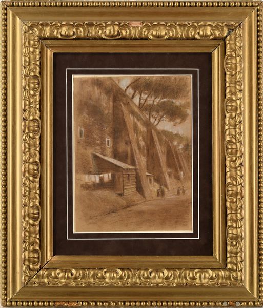 Adolf Hirémy-Hirschl : Roma, al muro torto, 1910 circa  - Asta Dipinti del XIX e XX secolo - Associazione Nazionale - Case d'Asta italiane