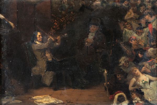 Lorenzo Valles : Bozzetto per il quadro 'Beethoven'  - Asta Dipinti del XIX e XX secolo - Associazione Nazionale - Case d'Asta italiane