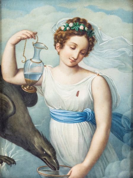 Scuola italiana del XIX secolo : Ebe che disseta Giove sotto le sembianze di un'aquila  - Asta Dipinti del XIX e XX secolo - Associazione Nazionale - Case d'Asta italiane