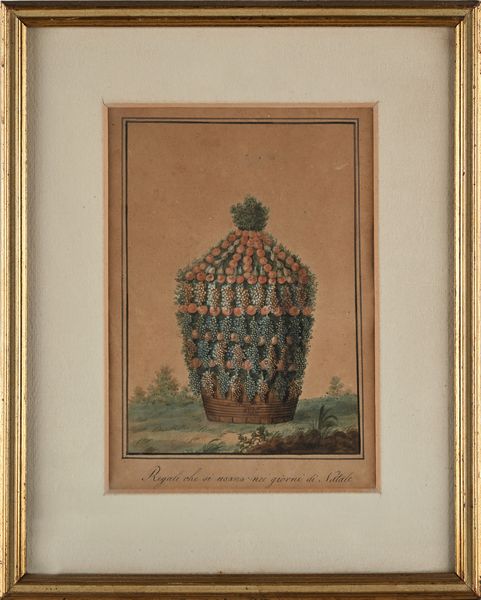Scuola napoletana prima metà del XIX secolo : 'Venditore d'Uva'; 'Venditore di frutti di Mare'; 'Regali di frutti nei giorni di Natale';  'Regali che si usano nei giorni di Natale'  - Asta Dipinti del XIX e XX secolo - Associazione Nazionale - Case d'Asta italiane