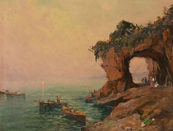 Nicolas De Corsi : Paesaggio costiero  - Asta Dipinti del XIX e XX secolo - Associazione Nazionale - Case d'Asta italiane