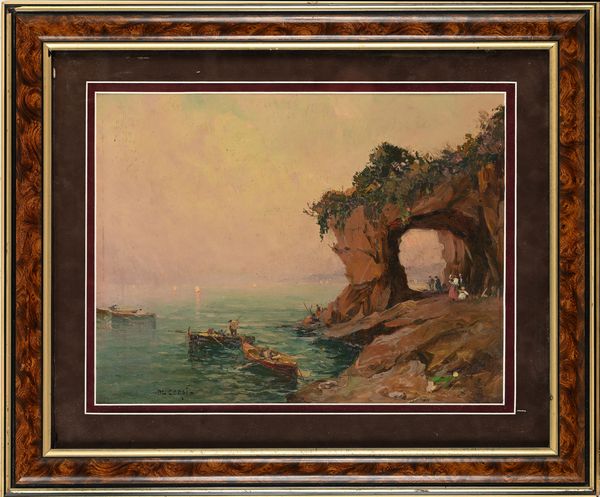 Nicolas De Corsi : Paesaggio costiero  - Asta Dipinti del XIX e XX secolo - Associazione Nazionale - Case d'Asta italiane