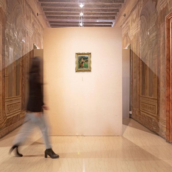 Giovanni Panza : Giovane contadinella in campagna  - Asta Dipinti del XIX e XX secolo - Associazione Nazionale - Case d'Asta italiane