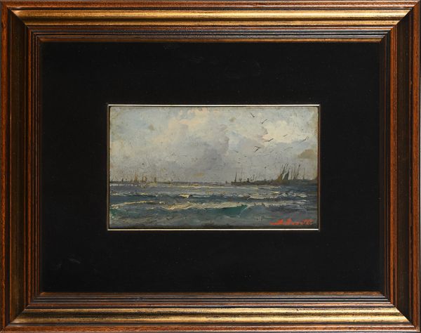 Ezelino Briante : Marina con velieri  - Asta Dipinti del XIX e XX secolo - Associazione Nazionale - Case d'Asta italiane