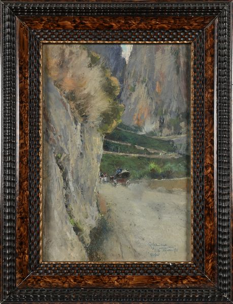 Giuseppe Casciaro : Capri, la salita della carrozza  - Asta Dipinti del XIX e XX secolo - Associazione Nazionale - Case d'Asta italiane