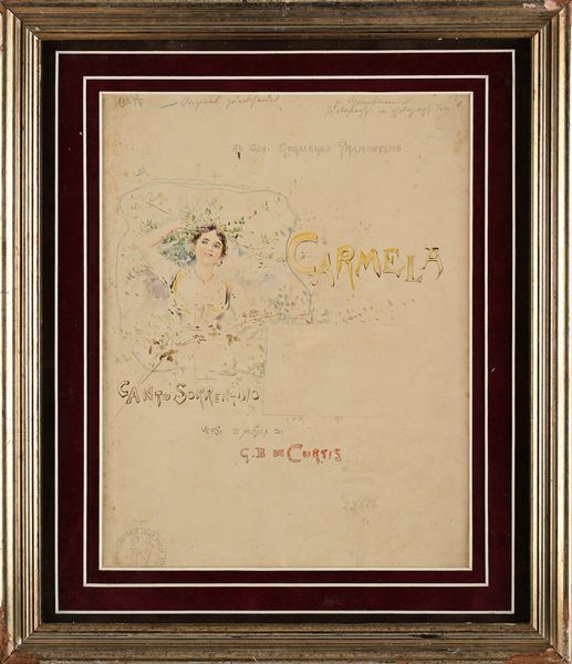 Pietro Scoppetta : 'Carmela, Canto Sorrentino'  - Asta Dipinti del XIX e XX secolo - Associazione Nazionale - Case d'Asta italiane