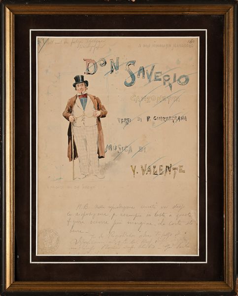 Pietro Scoppetta : 'Don Saverio, canzonetta'  - Asta Dipinti del XIX e XX secolo - Associazione Nazionale - Case d'Asta italiane