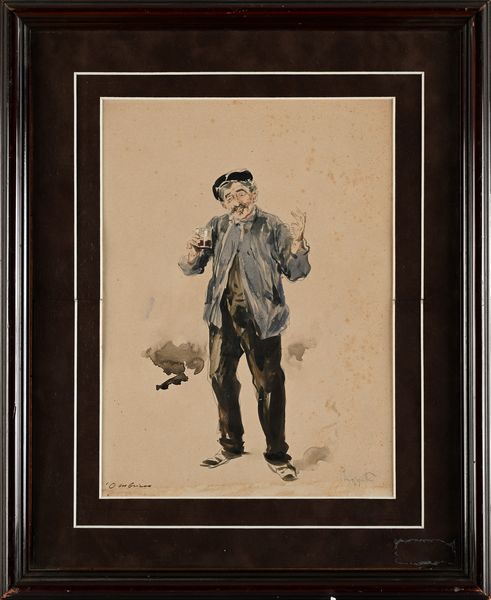 Pietro Scoppetta : 'O mbriaco'  - Asta Dipinti del XIX e XX secolo - Associazione Nazionale - Case d'Asta italiane