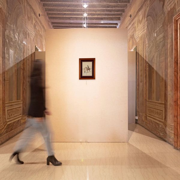 Pietro Scoppetta : Scena con militare a cavallo (tavola per un' illustrazione)  - Asta Dipinti del XIX e XX secolo - Associazione Nazionale - Case d'Asta italiane