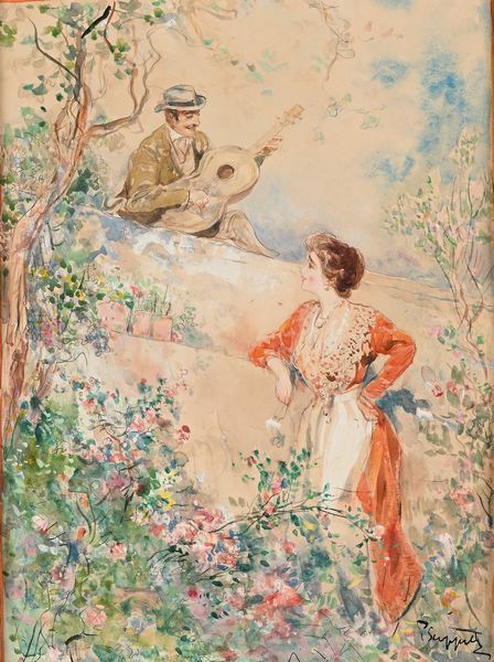 Pietro Scoppetta : O' sole mio  - Asta Dipinti del XIX e XX secolo - Associazione Nazionale - Case d'Asta italiane